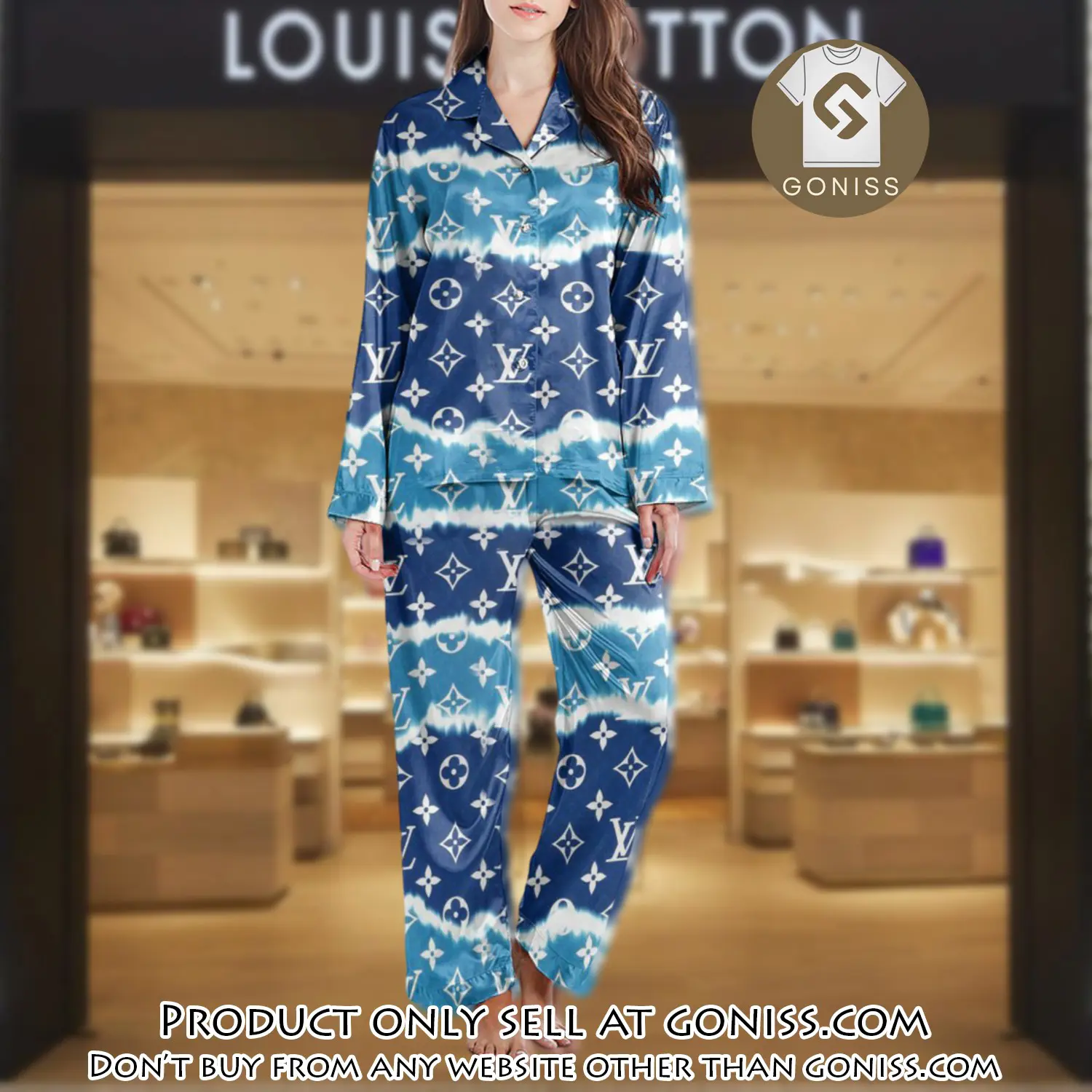 Lv monogram long satin pajama set pjs1011 gn1213882